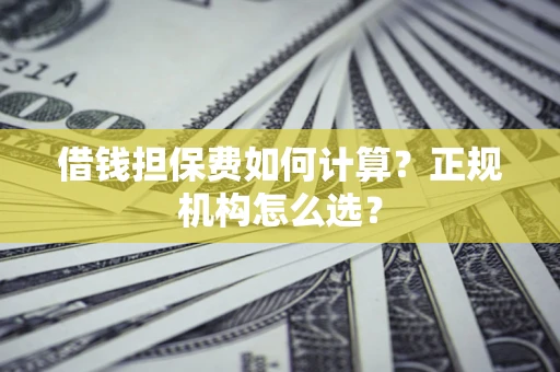 北京借钱担保费如何计算？正规机构怎么选？