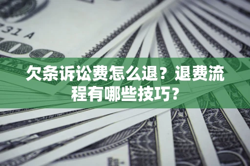 北京欠条诉讼费怎么退？退费流程有哪些技巧？